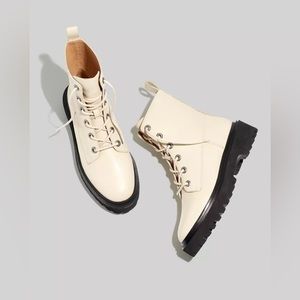 Madewell The Rayna Lace-Up Boot in Leather NG667